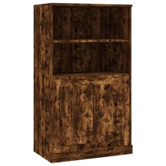 Berkfield Home Highboard Smoked Oak 60x35.5x103.5 cm Engineered Wood in Brown