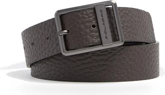 Piquadro Cintur&oacute;n de Piel con Hebilla de Leng&uuml;eta - Accessories - Hombre - Marr&oacute;n - ONE SIZE