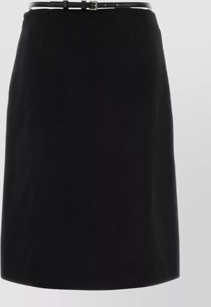 Gucci wool skirt belted waist wrap design