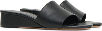 Mansur Gavriel Zeppa Leather Slide Wedge Sandal in Black at Nordstrom, Size 37.5