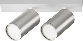 Maytoni Maytoni Focus S Foco De Techo Doble Blanco 2xgu10 Pantalla Plata Mate