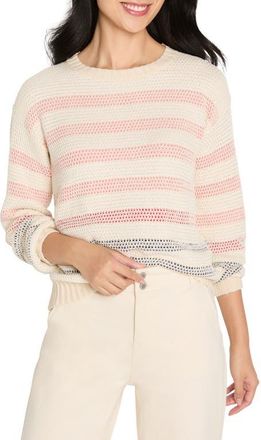 Nic+Zoe Scandi Stripe Sweater in Neutral Multi at Nordstrom, Size Xx-Large