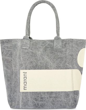 Isabel Marant Textured Cotton Tote Bag with Graphic Detail