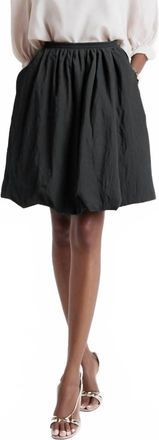 Naked Zebra Bubble Skirt With Elastic Waistband In Black