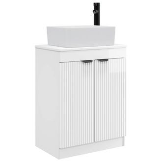 vidaXL Vanidad De Ba&ntilde;o Con Lavabo Blanco Brillante 54 X 35 X 83 Cm Vidaxl