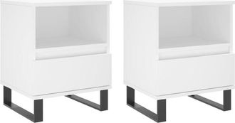 vidaXL Vidaxl - Bedside Cabinets 2 pcs White 40x35x50 cm Engineered Wood