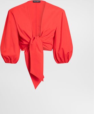 Dolce & Gabbana Cotton Poplin Top - Woman Shirts And Tops Orange 36