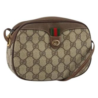 Gucci Pre-owned Cross Body Bags, female, Beige, Size: ONE SIZE Pre-owned Canvas Cross Body Bag