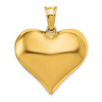 Diamond2Deal 10k Yellow Gold Polished 3-D Heart Pendant