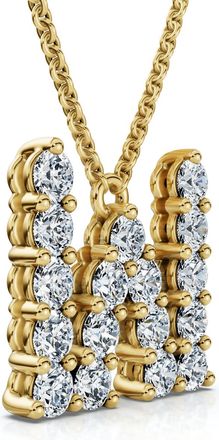 Pompeii3 1Ct Diamond Initial W Pendant 14k Gold 18 Necklace Lab Grown 5/8 Tall