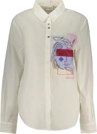Desigual Rin Long-Sleeved Shirt - Dames - Overhemden - Wit - S - Overhemden