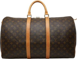 Louis Vuitton Brown Pvc Leather Boston Bag (Pre-Owned)