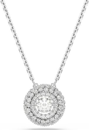 Swarovski Sublima Pendant, Round Cut, White, Rhodium Plated