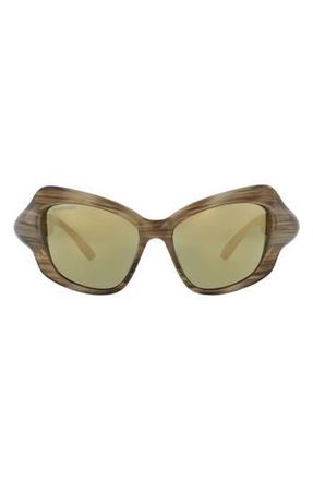 Balenciaga 58mm Cat Eye Sunglasses in Havana Havana Bronze at Nordstrom Rack