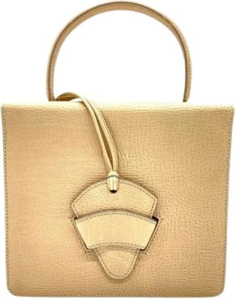 Loewe Pre-owned Handbags, female, Beige, Size: ONE SIZE Pre-owned Leather Handbag
