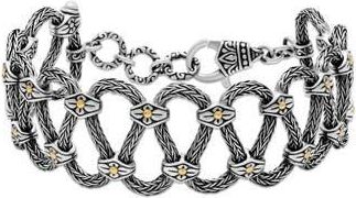 Samuel B. Tulang Naga Two-Tone Woven Chain Bracelet in Silver And Gold at Nordstrom Rack