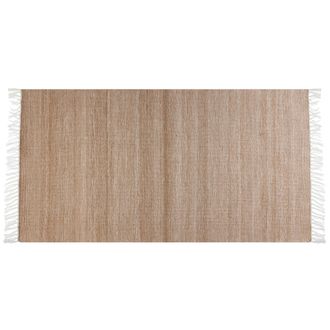 Beliani Alfombra Beige Arena 80 X 150 Cm Pet Reciclado Flecos Interior Exterior Malhia
