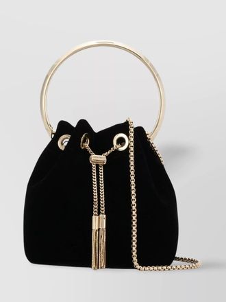 Jimmy Choo London round handle shoulder bag tassel