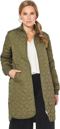 Ilse Jacobsen Long Quilted Padded Coat Army Green