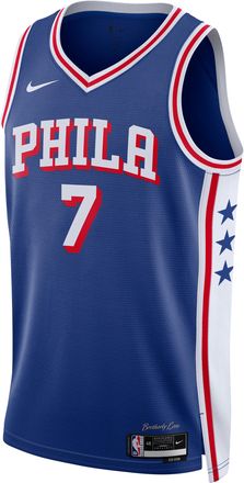 Nike Jaylen Brown Philadelphia 76ers Icon Edition Nike Mens Dri-FIT NBA Swingman Jersey in Blue | DX8620-498