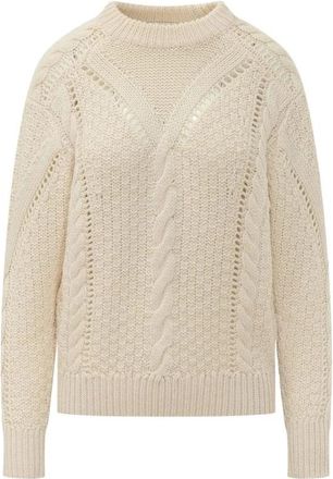 Isabel Marant Trui met kabelsteek en ronde hals - Dames - Ronde hals truien - Beige - S - Truien & Vesten