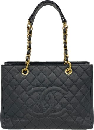 Chanel Black Grained Calfskin Tote Bag (Pre-Owned)