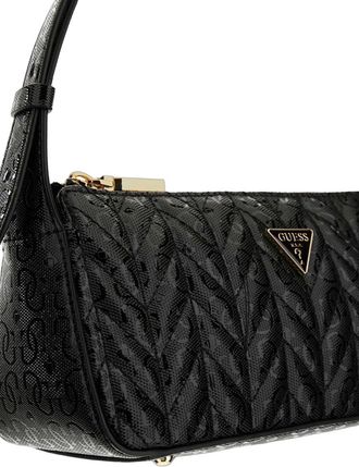Guess Womens Shoulder Bag Black Polyurethane Shoulder-bags