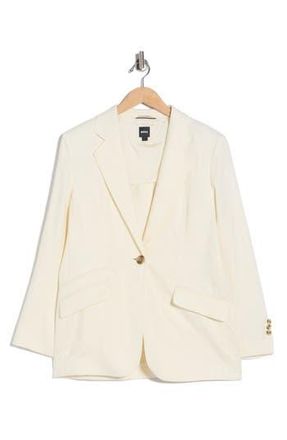 BOSS Linen Blend Blazer in Open White at Nordstrom Rack, Size 10