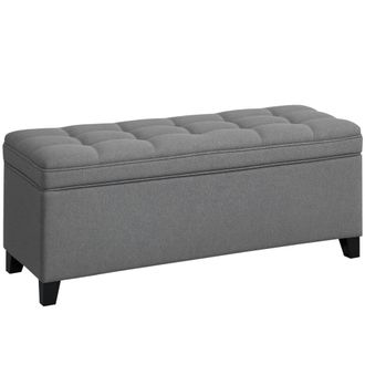 HOMCOM Banco de almacenaje 120x40x48 cm gris oscuro