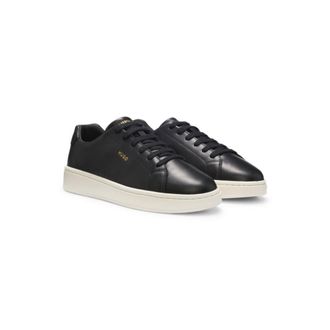 HUGO BOSS Nappa leather sneakers with gold-tone logo