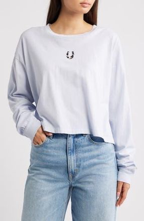 Daydreamer Cow Horseshoe Meet Crop Cotton Graphic T-Shirt in Light Dusk at Nordstrom Rack, Size X-Small