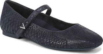 Vionic Alameda Mary Jane Flat in Navy Snake at Nordstrom, Size 8.5
