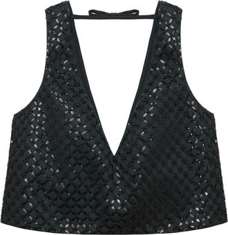 Dorothee Schumacher Sparkling Statement Top - Dames - Tops zonder mouwen - Grijs - S - Polyester - Tops