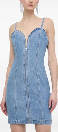 Guess Co Jurk met sweetheart-hals en rits - Blauw
