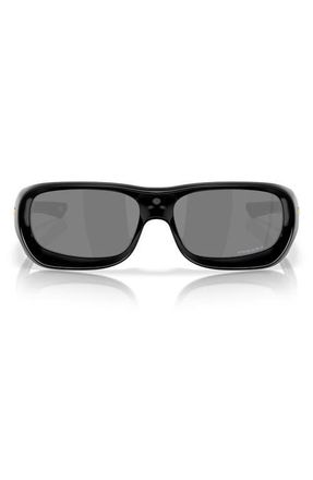 Oakley 59mm Prizm Rectangular Sunglasses in Shiny Black at Nordstrom