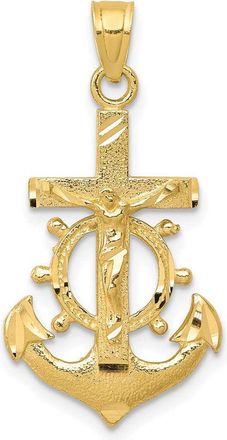 Diamond2Deal 10k Yellow Gold Mariner Crucifix Pendant