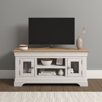 Seconique Bordeaux Small TV Stand (Fully Assembled) in Ivory
