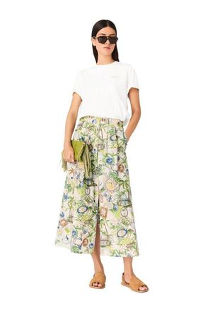 Maje Printed maxi skirt with shorts in Postcard Print at Nordstrom, Size 34 Eu