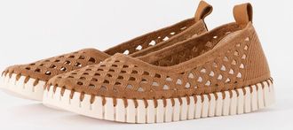 Ilse Jacobsen Womens Ilse Jacobsen Tulip Womens Ballerina Shoe - Cashew Pearled Ivory 236111 - Brown - Size: 7