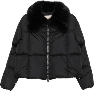 Herno Black Quilted Fur Collar Jacket