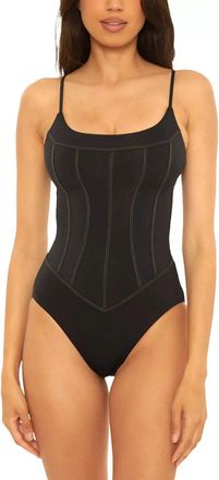 BECCA by Rebecca Virtue Color Code Corset Swimsuit Womens Black GBO3721