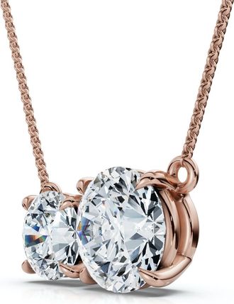 Pompeii3 1 1/2Ct Rounds Toi et Moi Diamond Pendant 14k Gold or Pt Lab Grown Size: 1/3 Wide