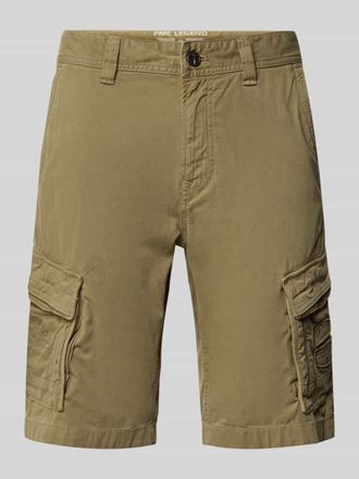 PME Legend Bermudas mit Pattentaschen und Label-Stitchings in Oliv, Gr&ouml;&szlig;e 30
