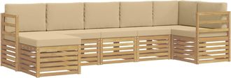 vidaXL Conjunto De Sof&aacute;s De Exterior 7 Uds. Y Beige Vidaxl