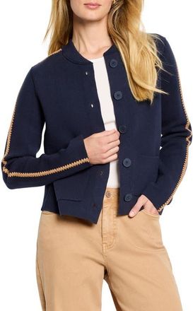 Nic+Zoe Dashing Dusk Cotton Blend Cardigan in Dark Indigo at Nordstrom, Size X-Large