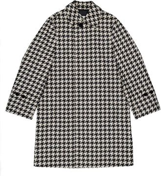 Burberry Houndstooth-Print Twill Car Coat, Brand Size 2 ( US Size 0 )