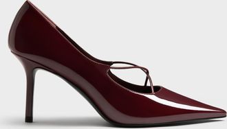 Charles & Keith Patent Crossover Pointed Pumps
