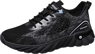 Generic 2026 Running Shoes Mens Summer Breathable Casual Fly Weaving Mesh Sports (Black, 5.5)
