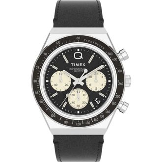 Timex Q Chronograph Mens Brown Watch TW2V42700 Leather - One Size