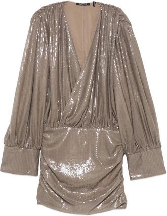 Rotate Sequin-embellished Ruched Mini Dress